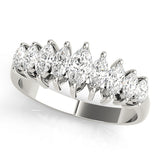 Fancy Marquise Half Eternity Ring in Gold & Platinum