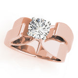 Eternal Solitaires Any Shape Round Diamond Engagement Ring — 9K/18K Gold & Platinum