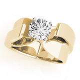 Eternal Solitaires Any Shape Round Diamond Engagement Ring — 9K/18K Gold & Platinum