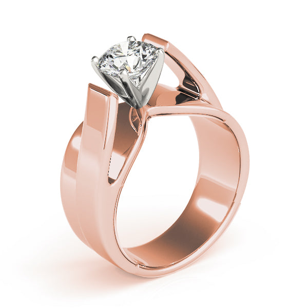 Eternal Solitaires Any Shape Round Diamond Engagement Ring — 9K/18K Gold & Platinum