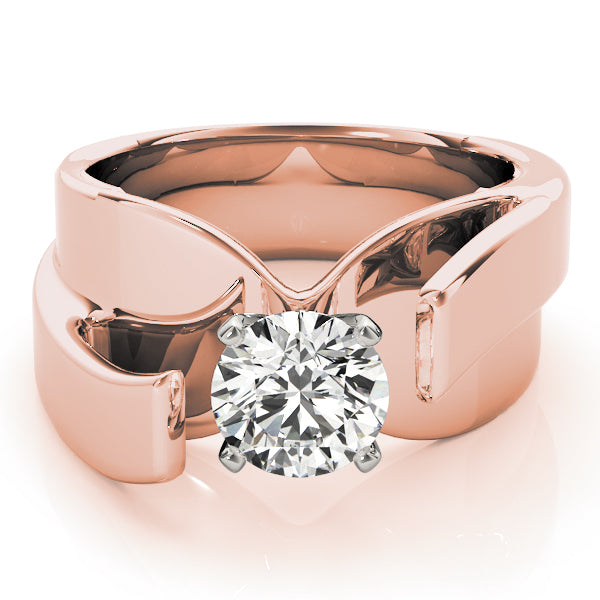 Eternal Solitaires Any Shape Round Diamond Engagement Ring — 9K/18K Gold & Platinum