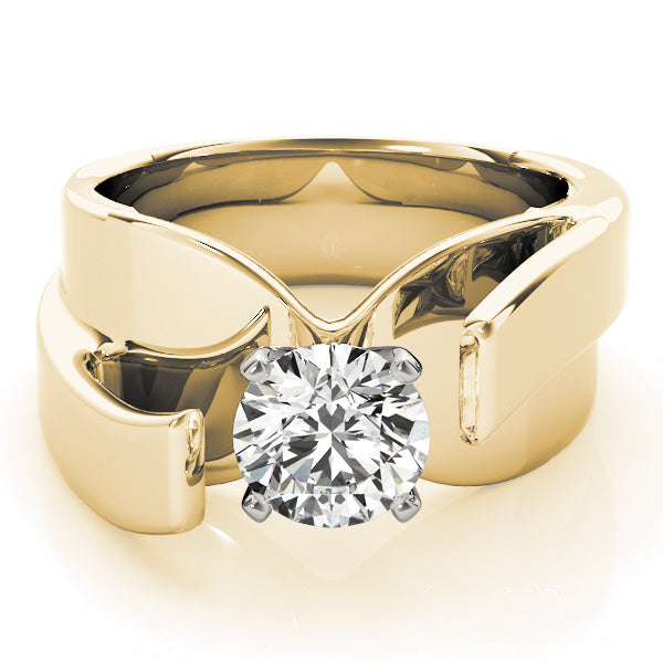 Eternal Solitaires Any Shape Round Diamond Engagement Ring — 9K/18K Gold & Platinum