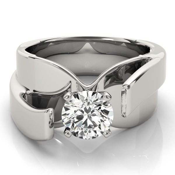 Eternal Solitaires Any Shape Round Diamond Engagement Ring — 9K/18K Gold & Platinum