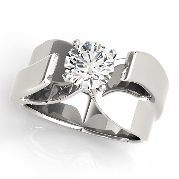 Eternal Solitaires Any Shape Round Diamond Engagement Ring — 9K/18K Gold & Platinum