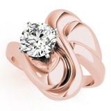 Majestic Solitaires Any Shape Round Diamond Engagement Ring — 9K/18K Gold & Platinum