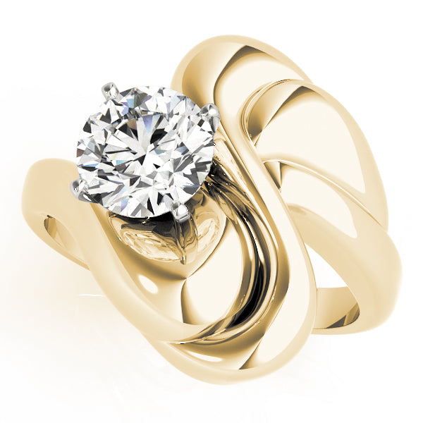 Majestic Solitaires Any Shape Round Diamond Engagement Ring — 9K/18K Gold & Platinum