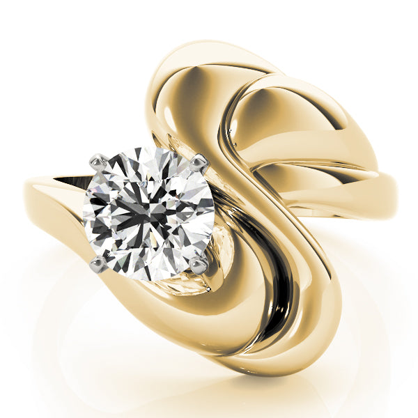 Majestic Solitaires Any Shape Round Diamond Engagement Ring — 9K/18K Gold & Platinum