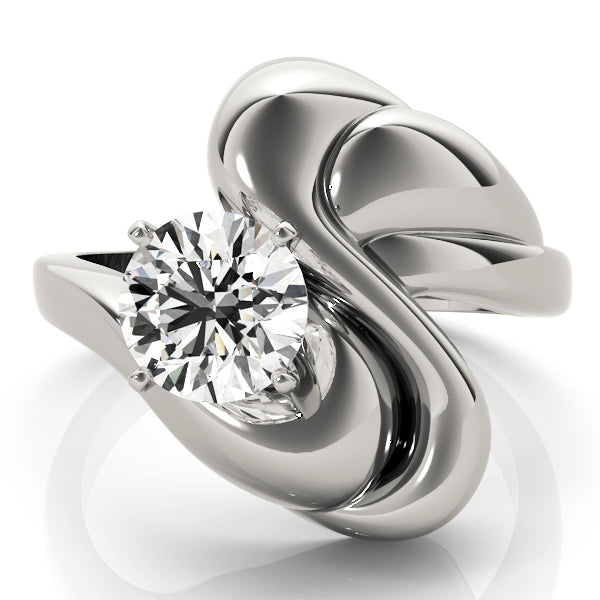 Majestic Solitaires Any Shape Round Diamond Engagement Ring — 9K/18K Gold & Platinum