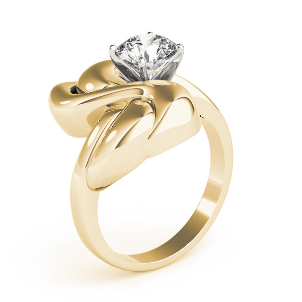 Majestic Solitaires Any Shape Round Diamond Engagement Ring — 9K/18K Gold & Platinum