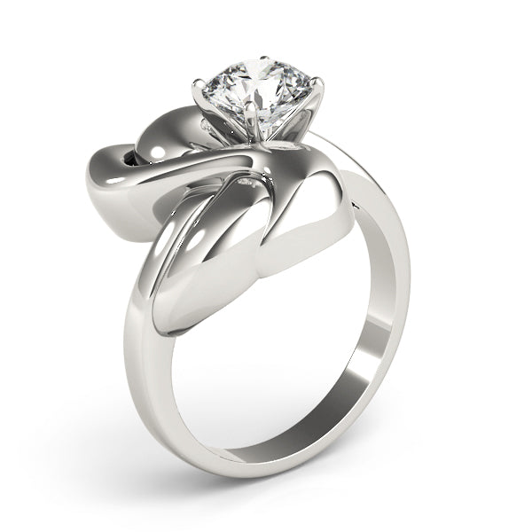 Majestic Solitaires Any Shape Round Diamond Engagement Ring — 9K/18K Gold & Platinum