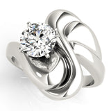 Majestic Solitaires Any Shape Round Diamond Engagement Ring — 9K/18K Gold & Platinum