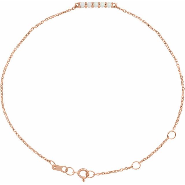 Natural Ethiopian Opal Round Cabochon Bar Bracelet In Set