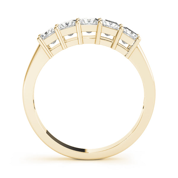 Fancy Princess Half Eternity Ring in Gold & Platinum