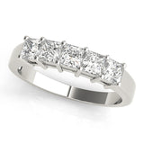 Fancy Princess Half Eternity Ring in Gold & Platinum