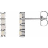 Ethiopian Opal Round Bar Earrings in Gold and Platinum