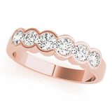 Bezel Set Half Eternity Ring in Gold & Platinum