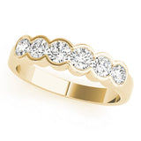 Bezel Set Half Eternity Ring in Gold & Platinum