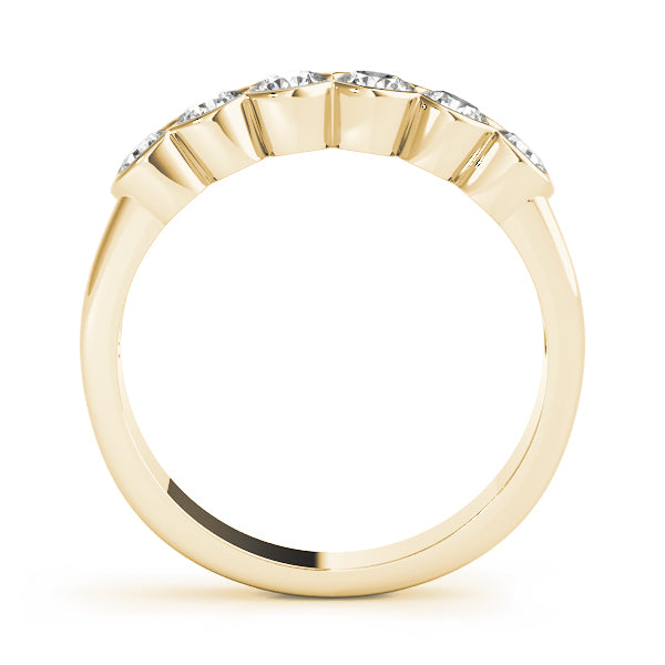 Bezel Set Half Eternity Ring in Gold & Platinum
