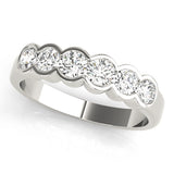 Bezel Set Half Eternity Ring in Gold & Platinum