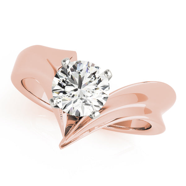 Celestial Solitaires Any Shape Round Diamond Engagement Ring — 9K/18K Gold & Platinum