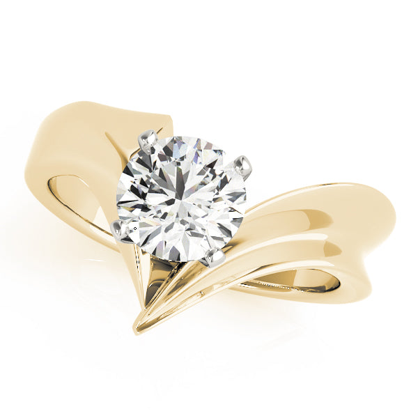 Celestial Solitaires Any Shape Round Diamond Engagement Ring — 9K/18K Gold & Platinum