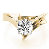 Celestial Solitaires Any Shape Round Diamond Engagement Ring — 9K/18K Gold & Platinum