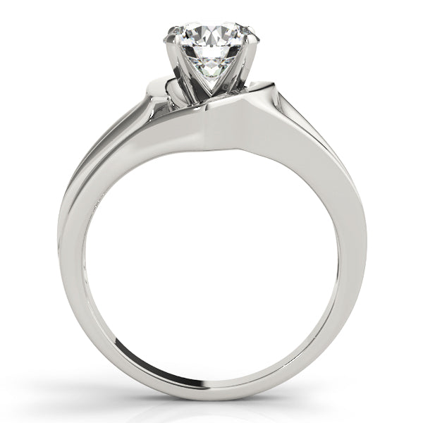 Crowned Solitaires Any Shape Round Diamond Engagement Ring — 9K/18K Gold & Platinum
