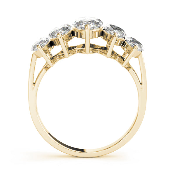Fancy Marquise Half Eternity Ring in Gold & Platinum