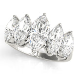 Fancy Marquise Half Eternity Ring in Gold & Platinum