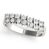S Bands Half Eternity Ring in Gold & Platinum