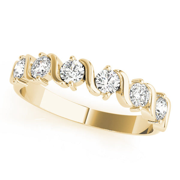 S Bands Half Eternity Ring in Gold & Platinum