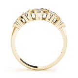 Xo- Prong Set Half Eternity Ring in Gold & Platinum