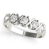 Xo- Prong Set Half Eternity Ring in Gold & Platinum