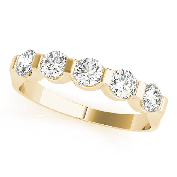 Bar Set Half Eternity Ring in Gold & Platinum