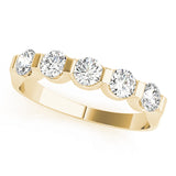 Bar Set Half Eternity Ring in Gold & Platinum