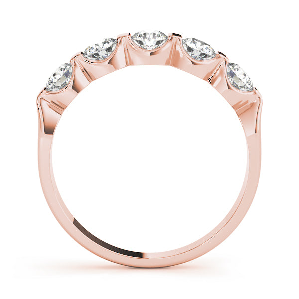 Bar Set Half Eternity Ring in Gold & Platinum