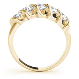 S Bands Half Eternity Ring in Gold & Platinum