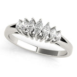 Fancy Marquise Half Eternity Ring in Gold & Platinum