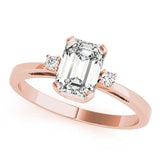 Elegant Color Rings Emerald Diamond Engagement Ring — 9K/18K Gold & Platinum