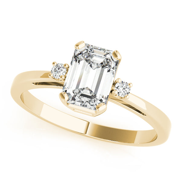 Elegant Color Rings Emerald Diamond Engagement Ring — 9K/18K Gold & Platinum