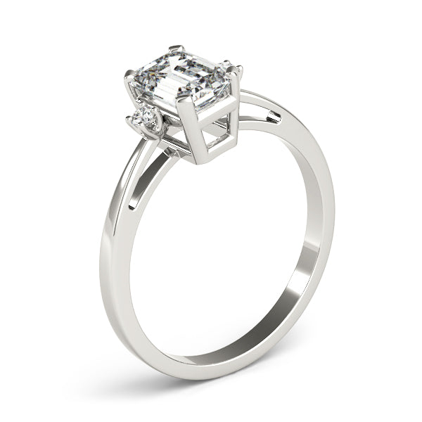 Elegant Color Rings Emerald Diamond Engagement Ring — 9K/18K Gold & Platinum