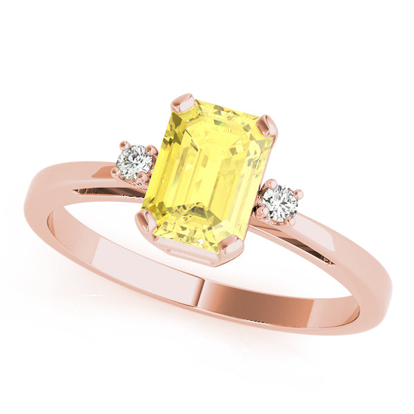 Elegant Color Rings Emerald Diamond Engagement Ring — 9K/18K Gold & Platinum