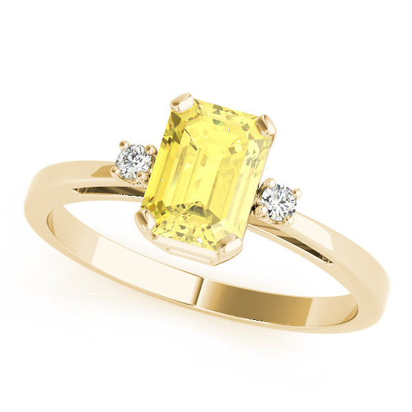 Elegant Color Rings Emerald Diamond Engagement Ring — 9K/18K Gold & Platinum