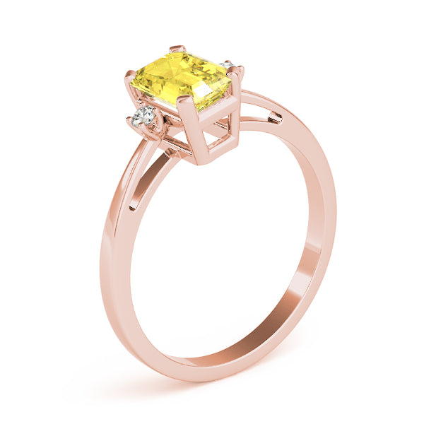 Elegant Color Rings Emerald Diamond Engagement Ring — 9K/18K Gold & Platinum