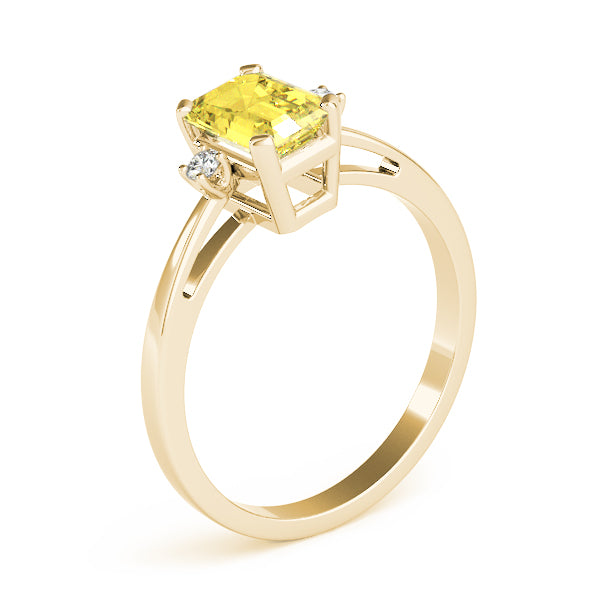 Elegant Color Rings Emerald Diamond Engagement Ring — 9K/18K Gold & Platinum