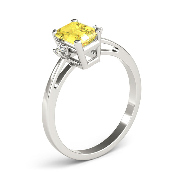 Elegant Color Rings Emerald Diamond Engagement Ring — 9K/18K Gold & Platinum