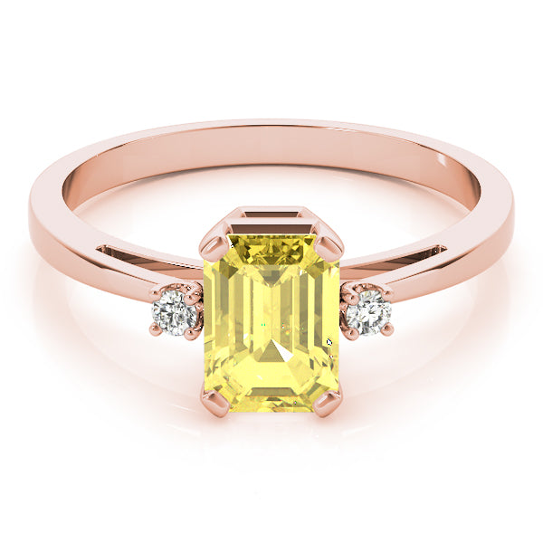 Elegant Color Rings Emerald Diamond Engagement Ring — 9K/18K Gold & Platinum