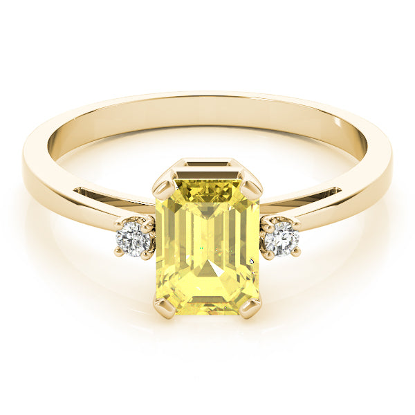 Elegant Color Rings Emerald Diamond Engagement Ring — 9K/18K Gold & Platinum