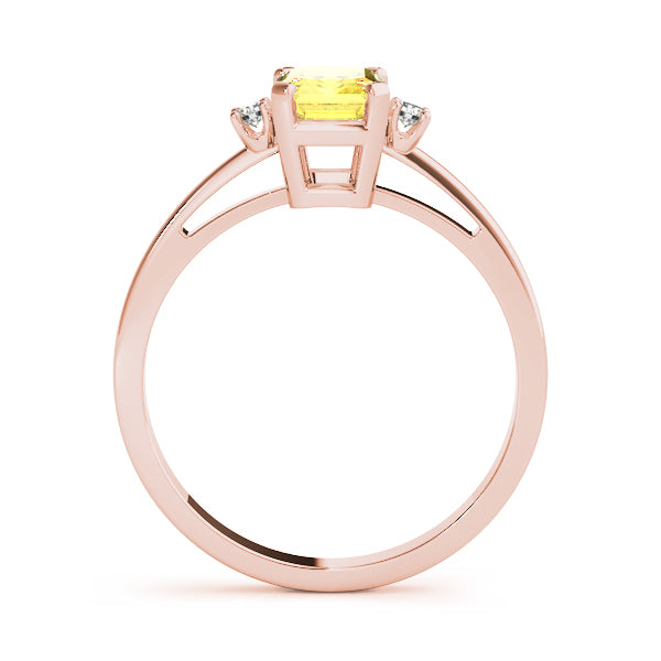 Elegant Color Rings Emerald Diamond Engagement Ring — 9K/18K Gold & Platinum