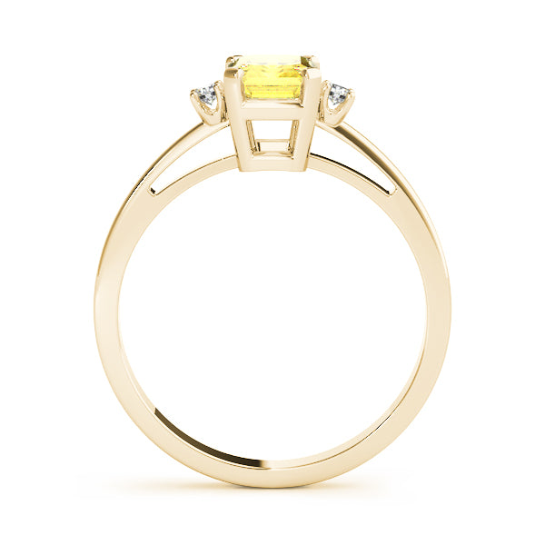 Elegant Color Rings Emerald Diamond Engagement Ring — 9K/18K Gold & Platinum